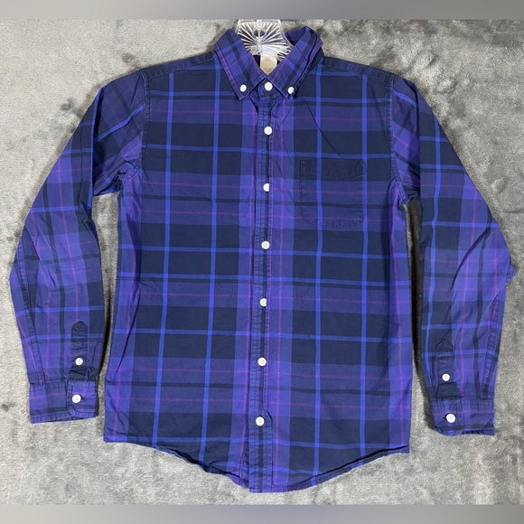 Janie and Jack Other - Janie and Jack Boys Button Up Plaid Blue/Purple Long Sleeve Shirt Size 10